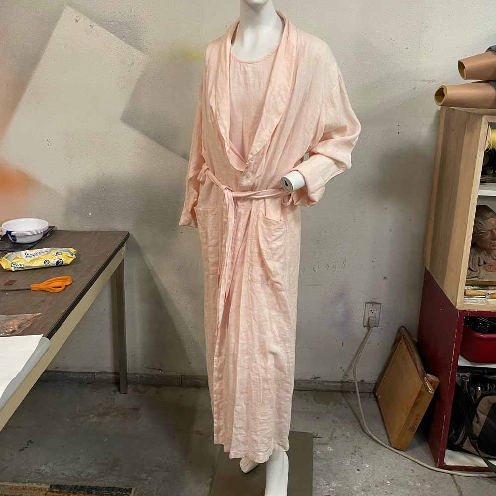 Coldwater Creek linen loungewear, sheath and robe
